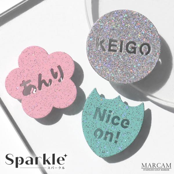 ゴルフ マーカー 名入れ マグネットボールマーカー  蛍光 大きい ラメ おしゃれ レディース オリ...