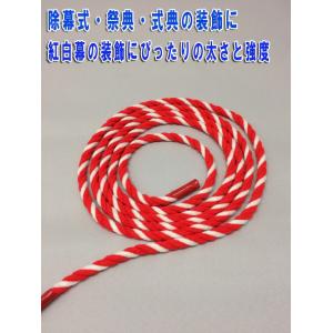 紅白ロープ 紅白紐 太さ6ミリ メートル単位で...の詳細画像1