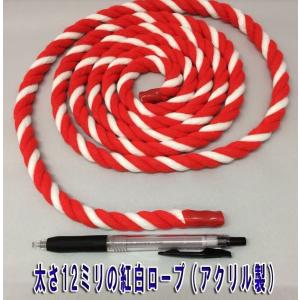 紅白ロープ 紅白紐 太さ12ミリ メートル単位...の詳細画像3