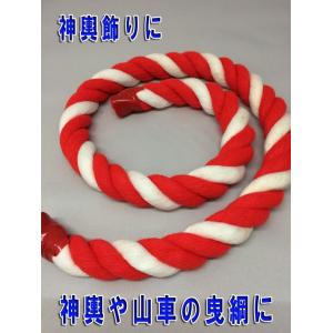紅白ロープ 紅白紐 太さ24ミリ メートル単位...の詳細画像1
