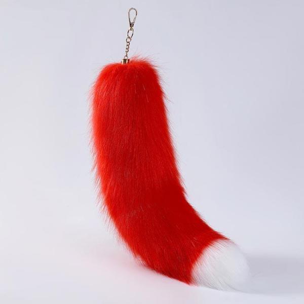 【2点購入で25％OFF】尻尾 キーホルダー しっぽ フェイクファー 狐のしっぽ テール キーチェー...