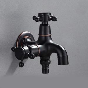 洗濯機用 蛇口 双口水栓 分岐 洗濯機用双口水栓 二股蛇口 2口水栓 マチルダ 分岐水栓 銅製 万能二口横水栓 洗濯機 表面処理 耐食性 二重水出口｜ideatechnology-store