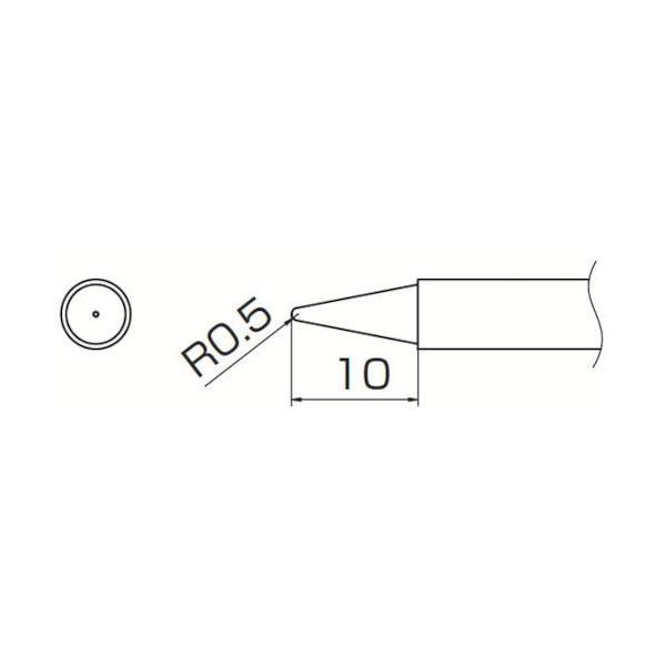 HAKKO（白光）ハッコー ［T13-B2］ こて先 ０．５Ｂ型 T13B2