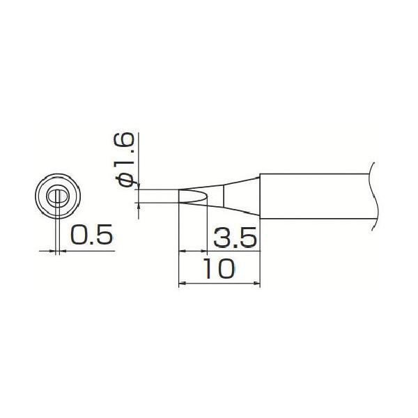 HAKKO（白光）ハッコー ［T13-D16］ 1.6D型 こて先 FM-2026用 T13D16