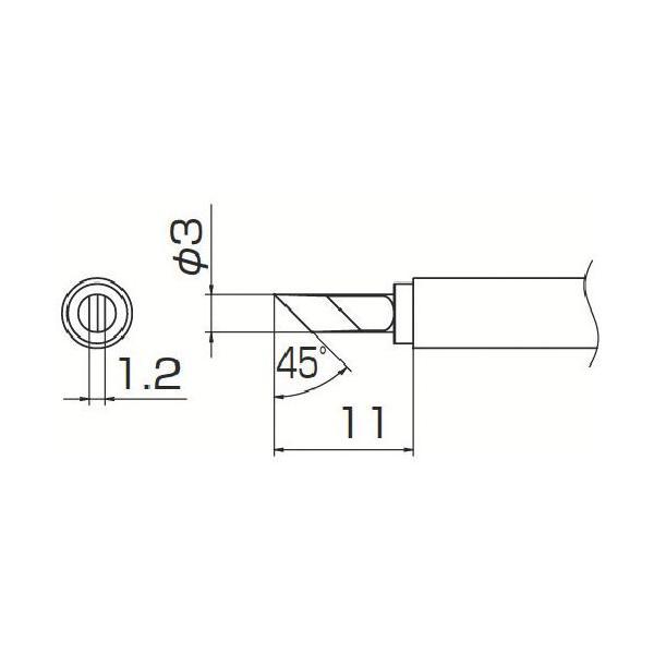 HAKKO（白光）ハッコー ［T13-KU］ KU型 こて先 FM-2026用 T13KU