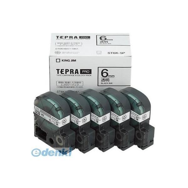 キングジム KING JIM ST6K-5P ＰＲＯテ−プエコパック透明ラベル【５巻（１巻８ｍ）】 ...