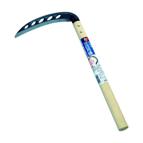 あすつく対応 「直送」 浅野木工所 02120 鋼付 穴あき三日月鎌 丸型 １８０ｍｍ