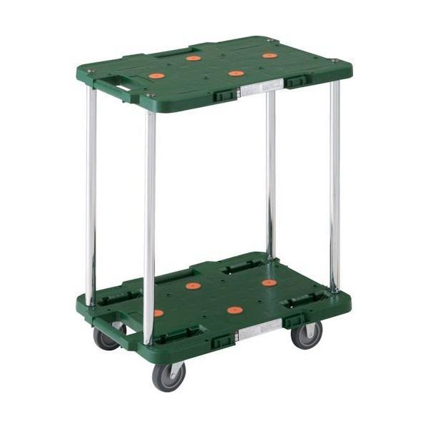 トラスコ中山 TRUSCO MPB-502-GN 樹脂製台車 ルートバン ２段式 ３７０Ｘ５００ 緑...