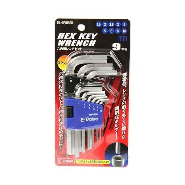 4977292209212 六角棒レンチセット ミリ ELHW09NL E-value 藤原産業 六...