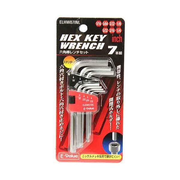 4977292209229 六角棒レンチセット インチ ELHW07INL E-Value 藤原産業...