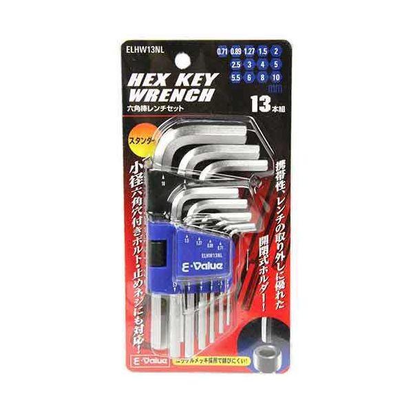 4977292209243 六角棒レンチセット ミリ ELHW13NL E-Value 藤原産業 イ...