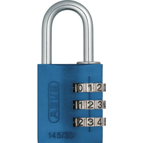 あすつく対応 「直送」 ＡＢＵＳ  14530BL ナンバー可変式南京錠　１４５−３０　ブルー