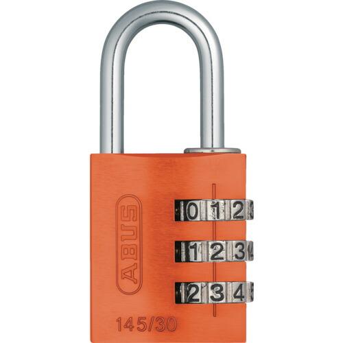 あすつく対応 「直送」 ＡＢＵＳ  14530OR ナンバー可変式南京錠　１４５−３０　オレンジ