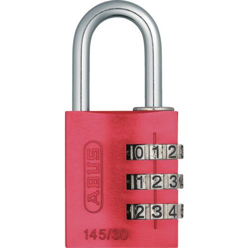 あすつく対応 「直送」 ＡＢＵＳ  14530RE ナンバー可変式南京錠　１４５−３０　レッド