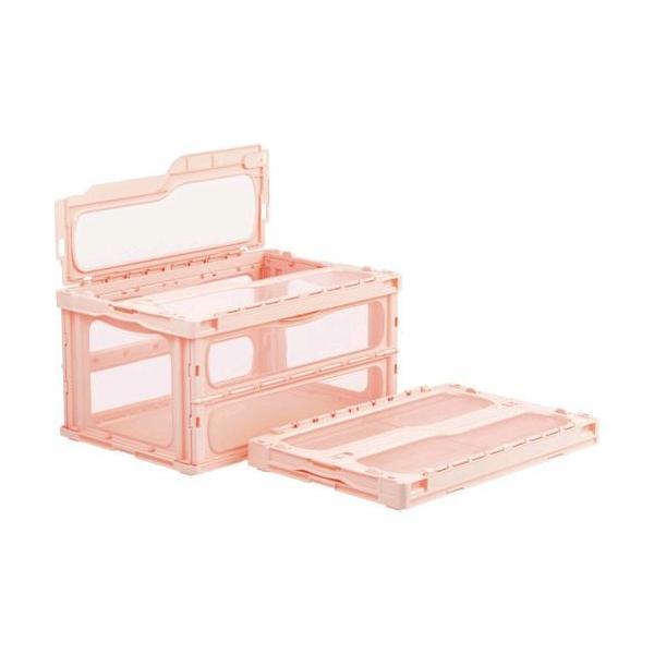 サンコー SKMLOC75BPNK フタ一体型折りたたみコンテナー ５５９１８０ マドコンライトＣ−...