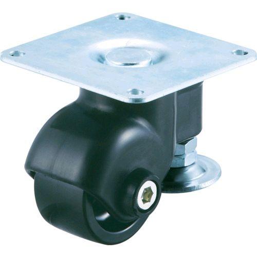 あすつく対応 「直送」 ユーエイ SPLG75BNAJ プレート式 自在 キャスター 黒ナイロン 車...