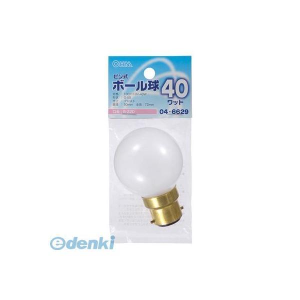 オーム電機 LB-G5B40-F ミニボール球G50 B22D 40Wフロスト LBG5B40F L...