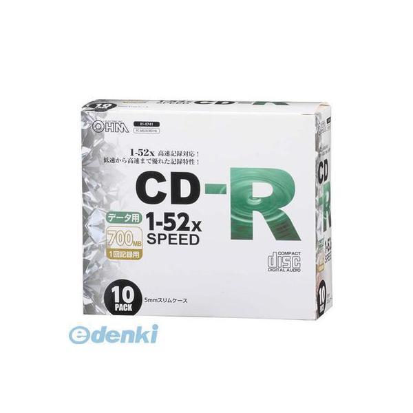 オーム電機 PC-M52XCRD10L CD-Rデータ用 52倍速 10P スリムケース入り PCM...