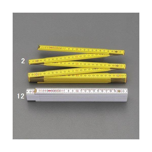 エスコ EA720GR-12 １６ｍｍｘ２．０ｍ　折れ尺（木製／角度目盛付） EA720GR12【キ...