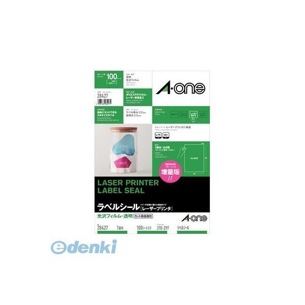 A-one エーワン 28427 ラベルシール［レーザープリンタ］光沢フィルム・透明 Ａ４ １面 １...