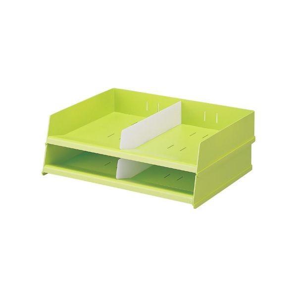 リヒトラブ LIHIT LAB. A-7312-6 フリーサイズレタートレー Ａ４ ６黄緑 A4フリ...