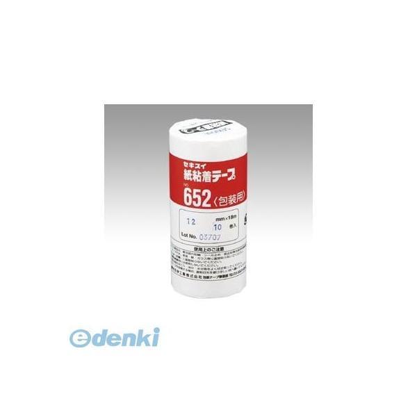 積水化学工業  NO.652 12X18-10P 紙粘着テープ６５２　１２Ｘ１８　１０個【１０巻】 ...
