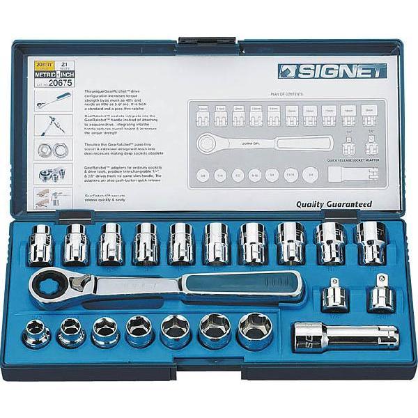 シグネット SIGNET 20675 ボルテックスソケットセット 10-19mm・3/8-3/4 2...