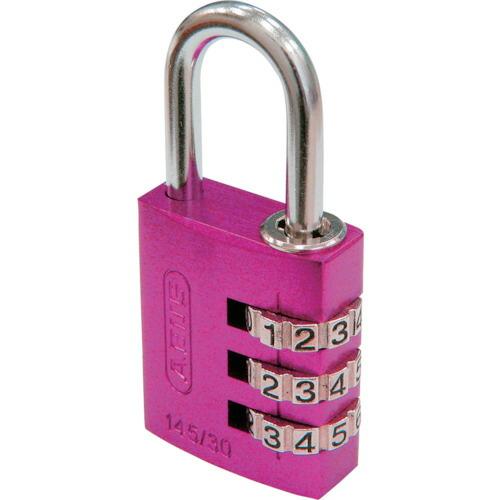 あすつく対応 「直送」 ＡＢＵＳ  145-30-PI  ナンバー可変式南京錠　１４５−３０　ピンク...
