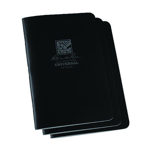 ＲＩＴＲ  771FX  ４ ５／８Ｘ７ ステイプルノートブック ３冊セット ユニバーサル・ブラック...
