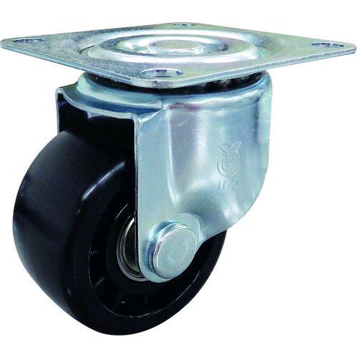 あすつく対応 「直送」 ユーエイ CAL-HG-65GNB プレート式 自在 低床キャスター 強化ナ...