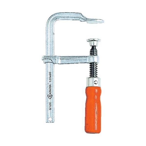 ＴＲＵＳＣＯ G-40C12 エホマクランプ 木ハンドル 最大口開４００ｍｍ深さ１２０ｍｍ G40C...