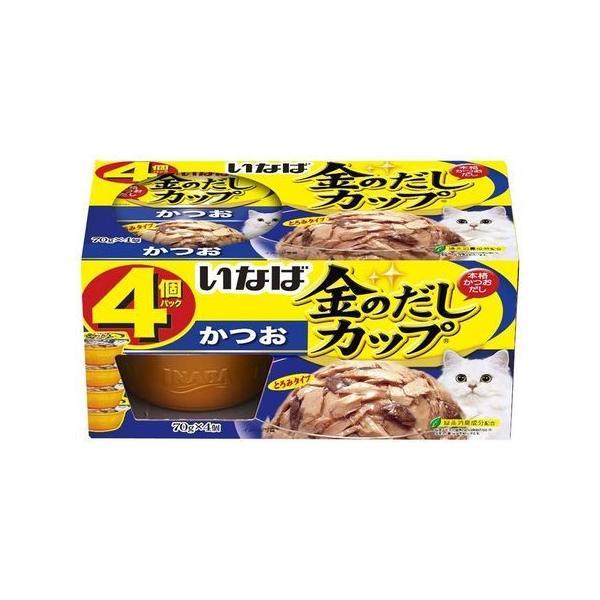 いなばペットフード  4901133621949 金のだしカップ 4個パック かつお 70g×4個 ...