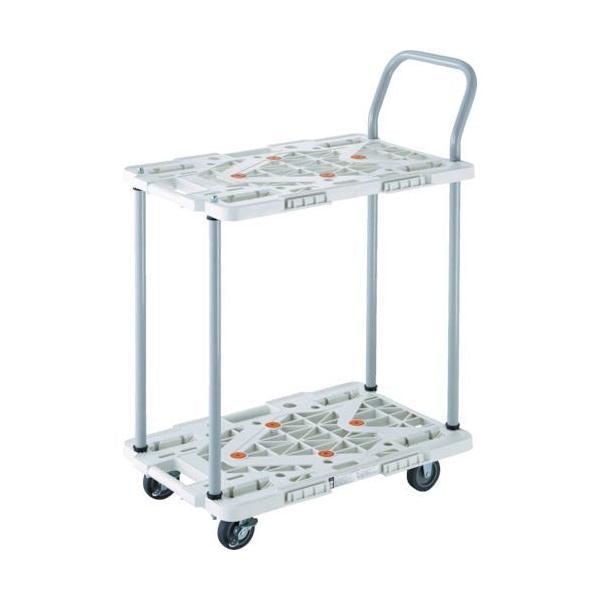 ＴＲＵＳＣＯ  MPK-6024JS-W  樹脂製台車 ２段式ルートバン ６００Ｘ４００ ハンドル付...