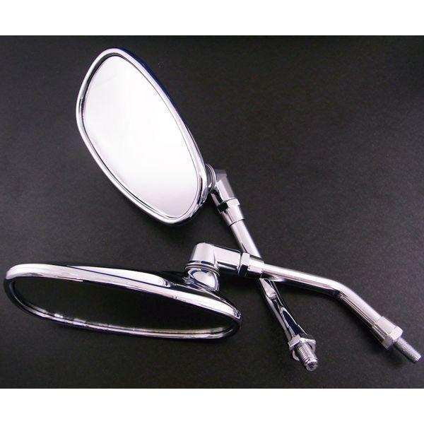 ALBA アルバ  101-039 オーバルクロムメッキミラー／左右セット 正ネジ10mm【鏡面：1...