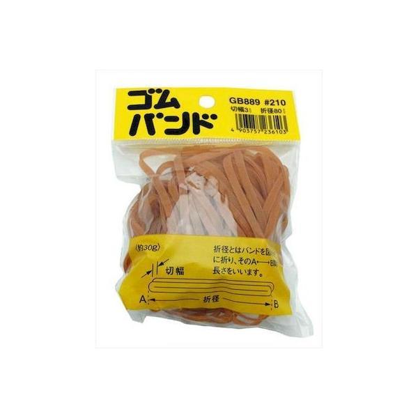 和気産業 4903757236103 GB−889 ゴムバンド 折径80mmX切幅3mm