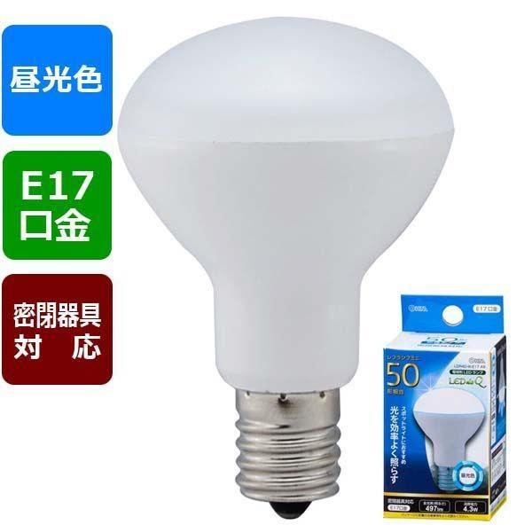 オーム電機 LDR4D-W-E17 A9 ＬＥＤ電球 レフランプミニ形（50形相当/497lm/昼光...