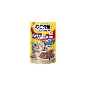 ユニ・チャーム 4520699638309 ねこ元気 総合栄養食 パウチ成猫用（1歳から）まぐろ入りかつお 60g