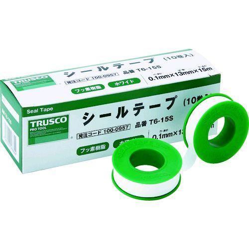 あすつく対応 「直送」 ＴＲＵＳＣＯ T6-15S 【10個入】 シールテープ １３ｍｍＸ１５ｍ T...