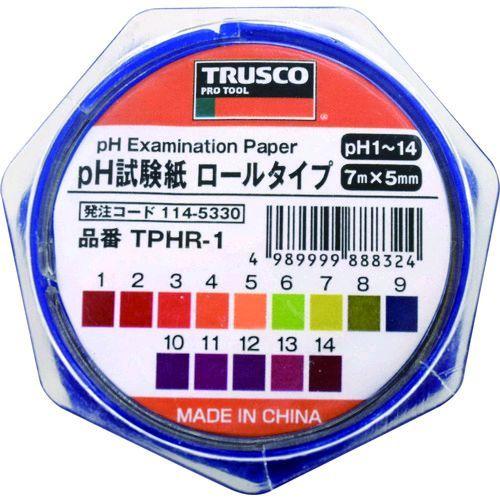 ＴＲＵＳＣＯ TPHR-1 ｐＨ試験紙　ロールタイプ　７ｍｍ×５Ｍ　Ｐｈ１〜１４ TPHR1