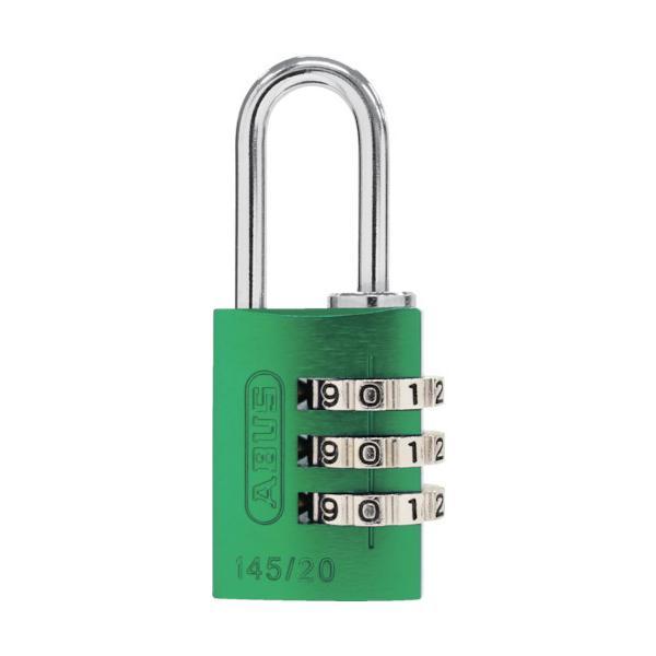 あすつく対応 「直送」 ＡＢＵＳ 145-20-GR ナンバー可変式南京錠　１４５−２０　グリーン ...