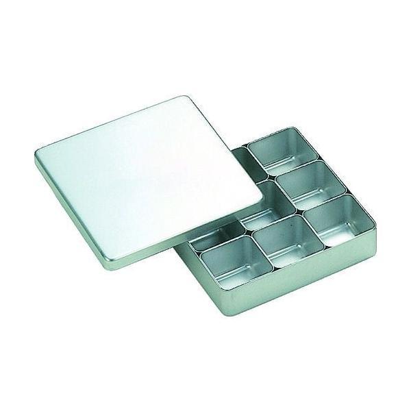 あすつく対応 「直送」 ＴＲＵＳＣＯ AFS-150 アルミ検食容器　ボックス９個付　１５０Ｘ１５０...