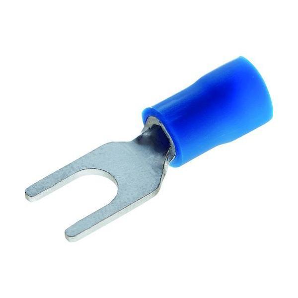 あすつく対応 「直送」 ＴＲＵＳＣＯ TBVF2-3.5-B 絶縁被覆付圧着端子 拡管形 Ｙ形 １０...