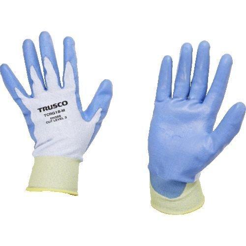 あすつく対応 「直送」 ＴＲＵＳＣＯ TCRG18-M 耐切創手袋　１８Ｇ　ポリウレタンコーティング...