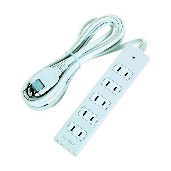 ＴＲＵＳＣＯ TOT2-610 電源タップ　２Ｐ６個口　１０Ｍ　マグネット付 TOT2610