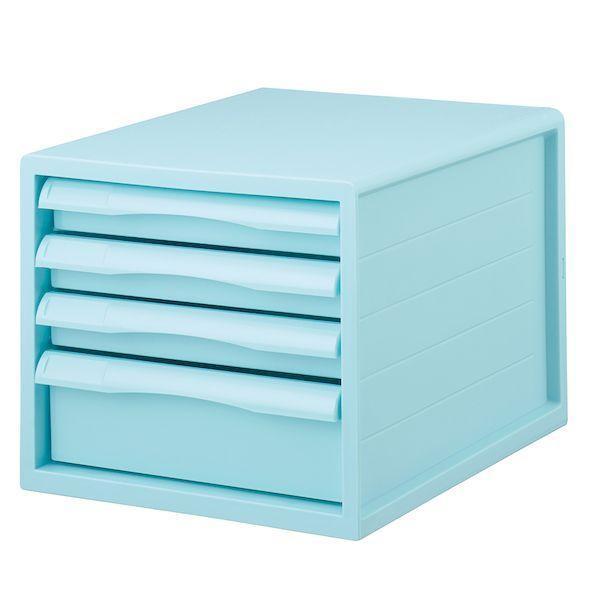 ナカバヤシ A4E-FC04-BL FIT COLOR A4レターケース4段 BL ブルー A4EF...