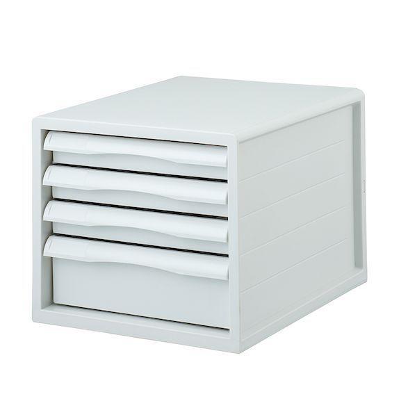 ナカバヤシ A4E-FC04-GY FIT COLOR A4レターケース4段 GY グレー A4EF...