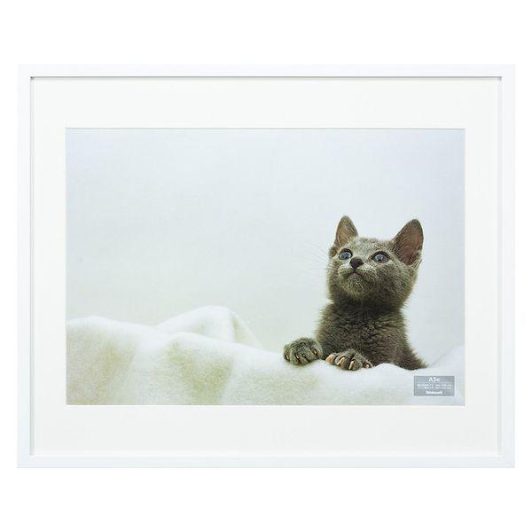 ナカバヤシ F-SW-117-W 木製写真額 A3 ホワイト FSW117W