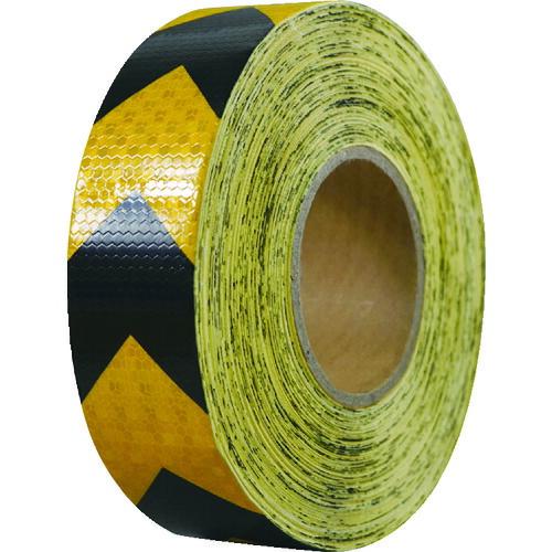 あすつく対応 「直送」 セーフラン 14362 高輝度反射テープ　黄黒矢印　幅５０ｍｍ×５０ｍ