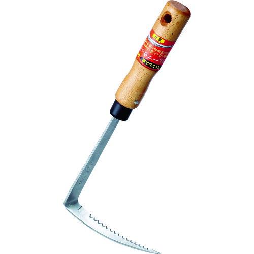 あすつく対応 「直送」 ＧＳ 1521 草取・草削り鎌 ウェーブカット 木短柄 刃長９５ｍｍ 全長２...