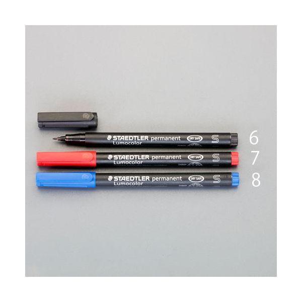 エスコ EA765MM-7 赤／超極細 油性マーカー ルモカラー EA765MM7